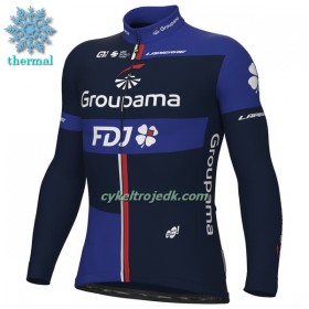 Cykeltrøje Langærmet Vinter 2023 Groupama FDJ Sort Blå